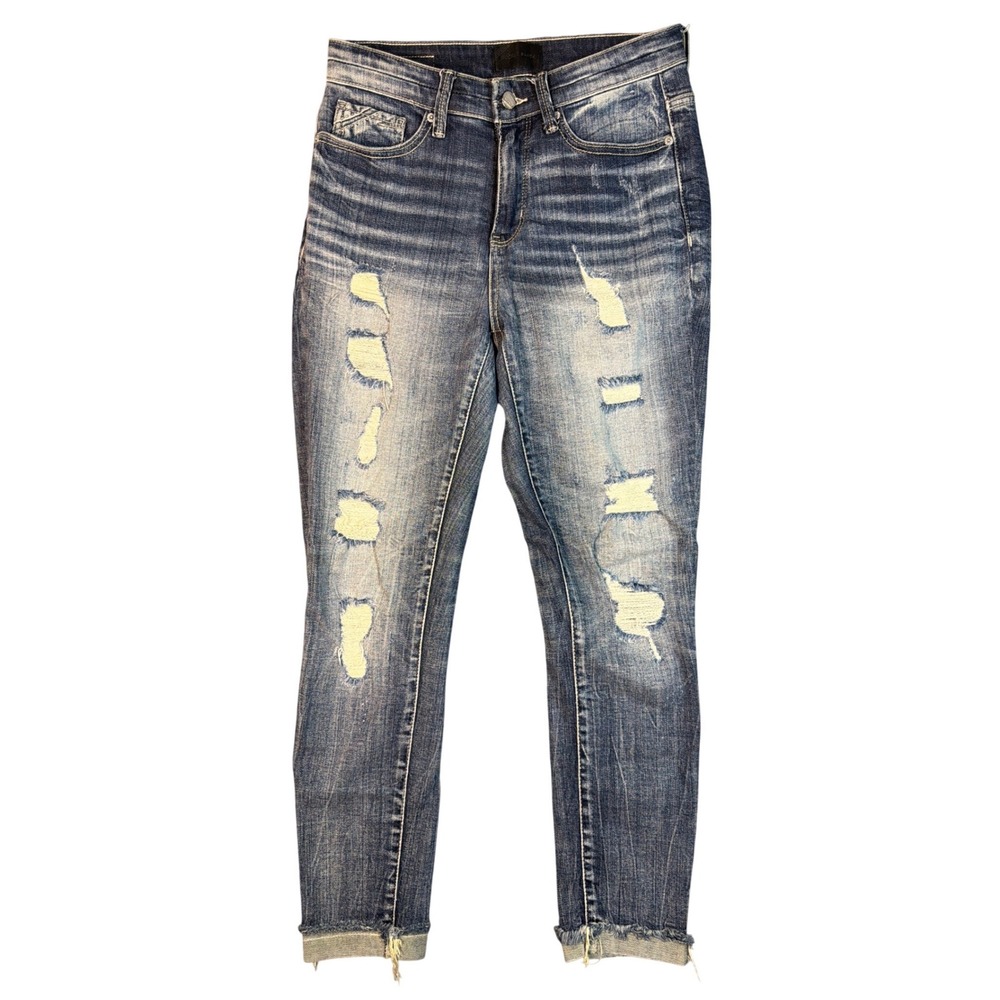 Buckle Black Fit No. 75 Ankle Skinny Jeans Womens 25 Distressed Medium Wash Blue